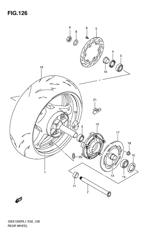 Rear wheel complete assy