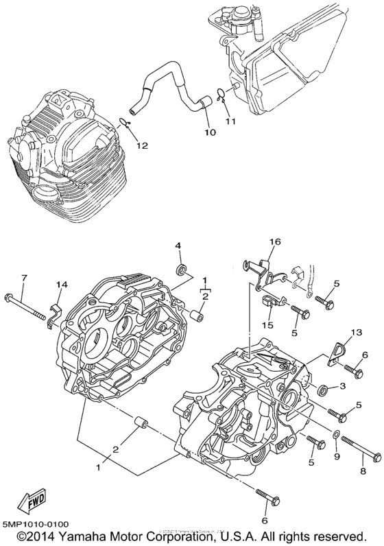 XT225PC Картер двигателя