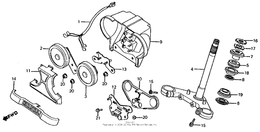 Steering stem + horn