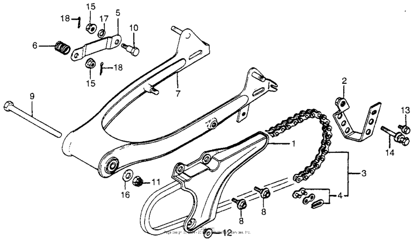 Swingarm + chain case
