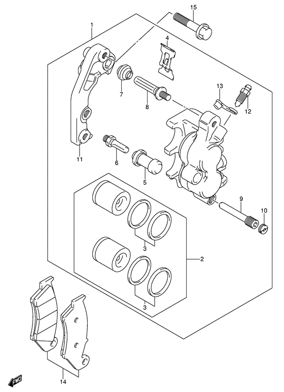 RM250 Передний суппорт
