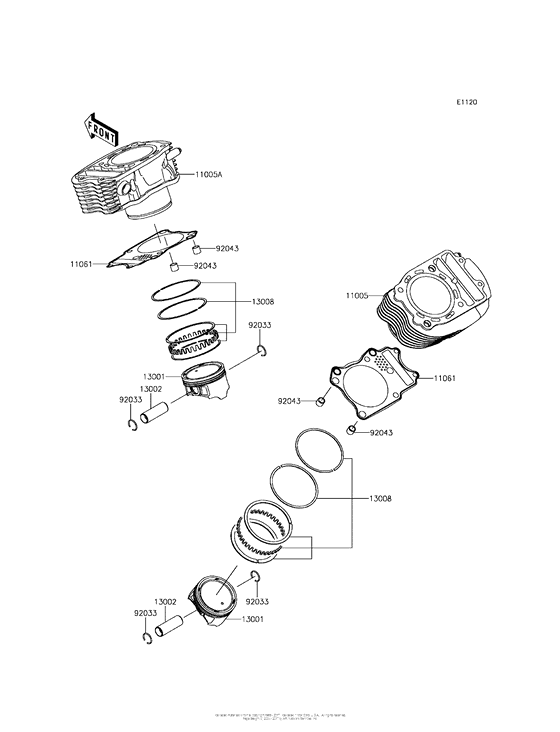 VN900 Цилиндр и поршни