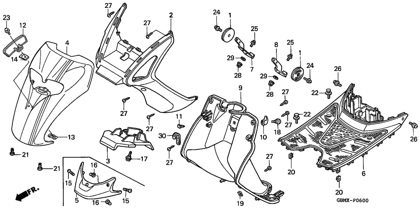 Front fender/step floor