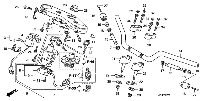 Handle pipe/top bridge