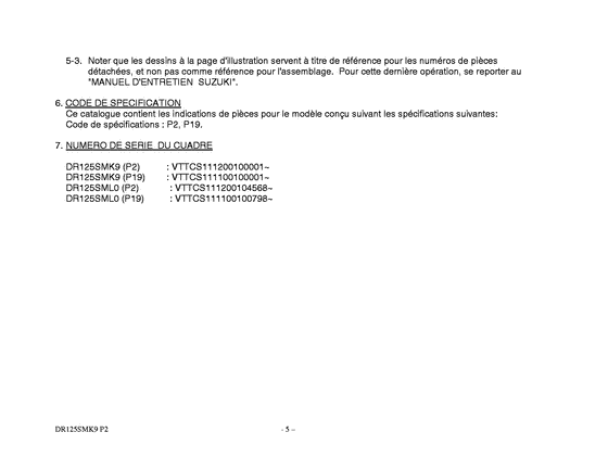 DR125 Catalog preface