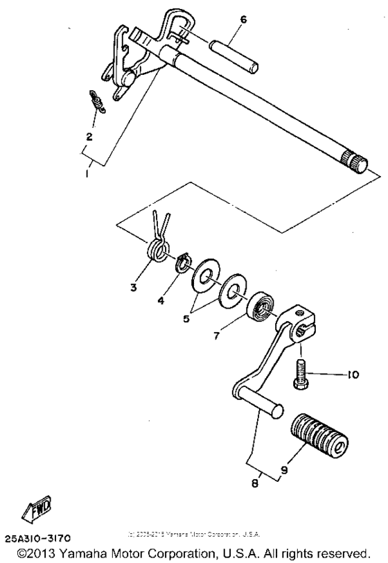 TW200G Вал переключения