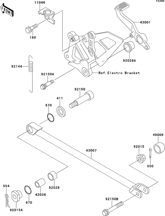ZX750 Педаль тормоза
