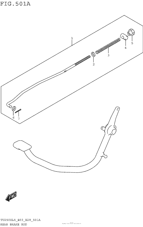 TU250 Rear Brake Rod