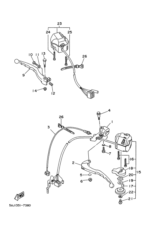 Handle switch. lever