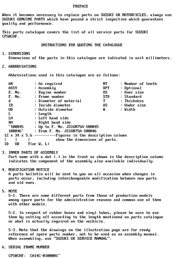 CP50 Catalog preface