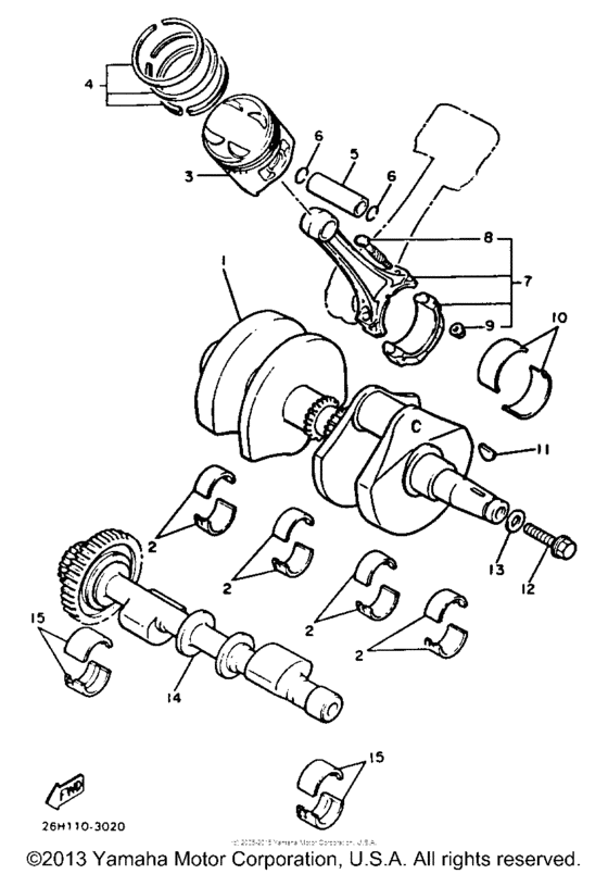 XVZ12DKC2 Коленчатый вал и Поршень