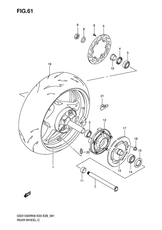 Rear wheel complete assy