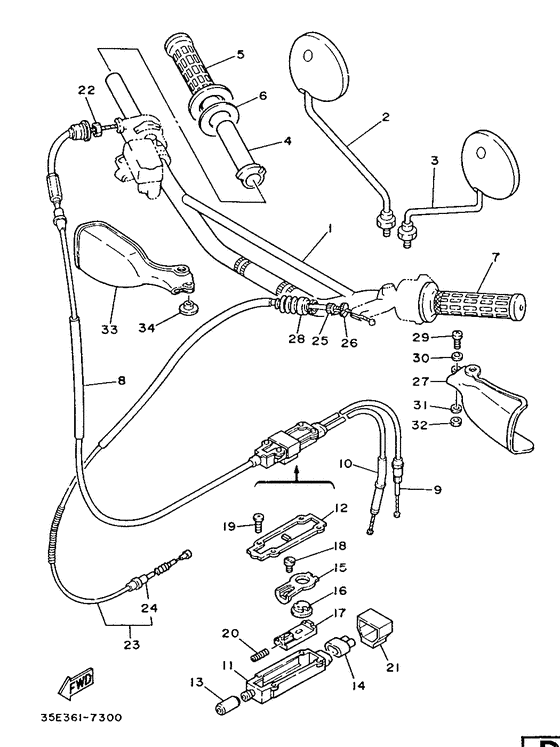 Steering handle. cable