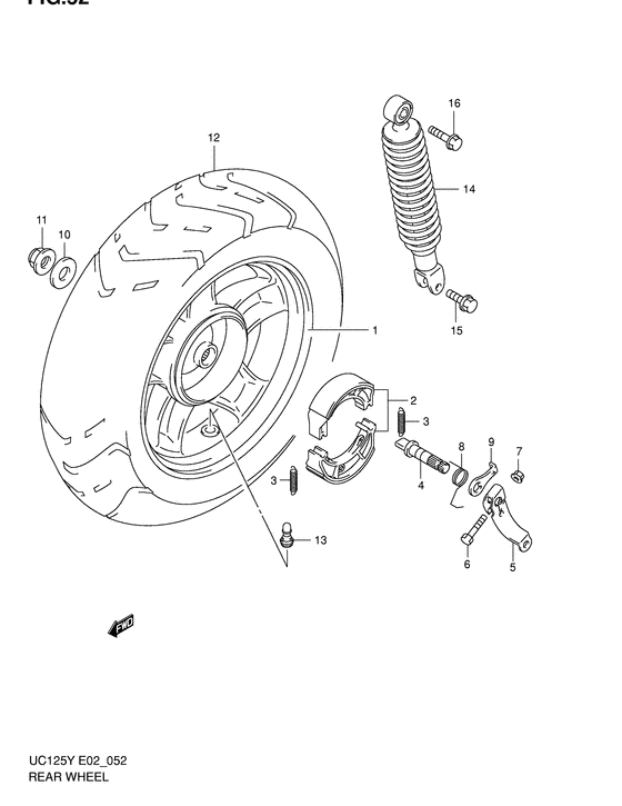 Rear wheel complete assy