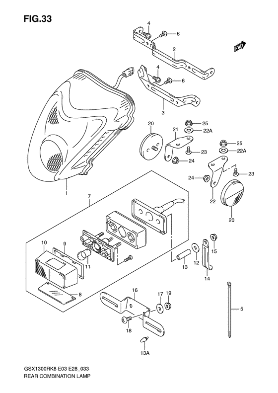 GSX1300R Задний комбинированный сигнал