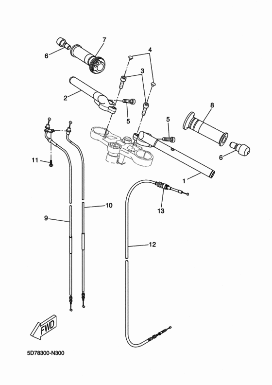 Steering handle & cable