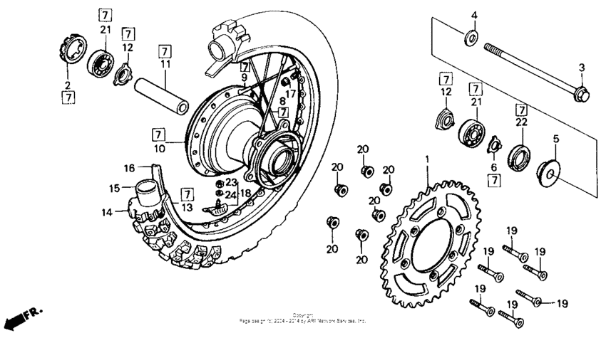 Rear wheel 84-86