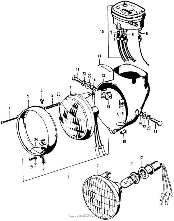 Headlight + speedometer