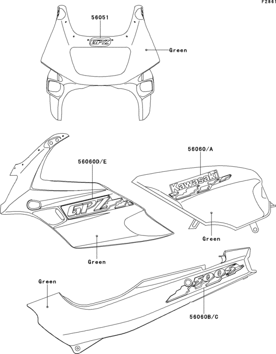  Decals(green)(ex500-e1)