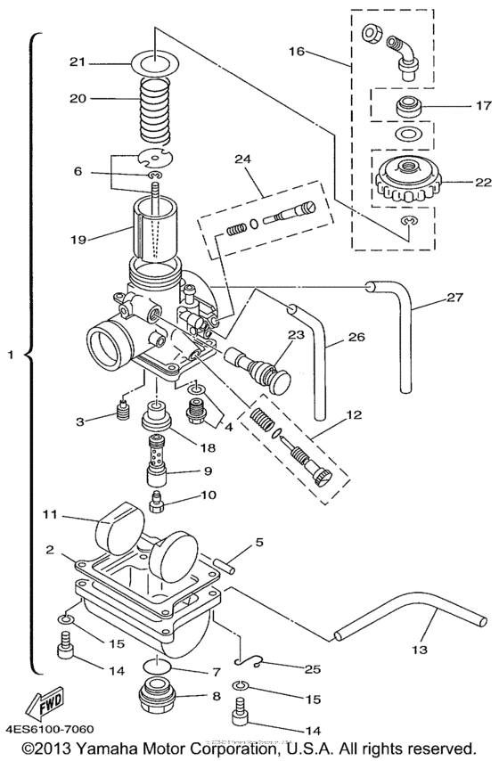 YZ80L Карбюратор