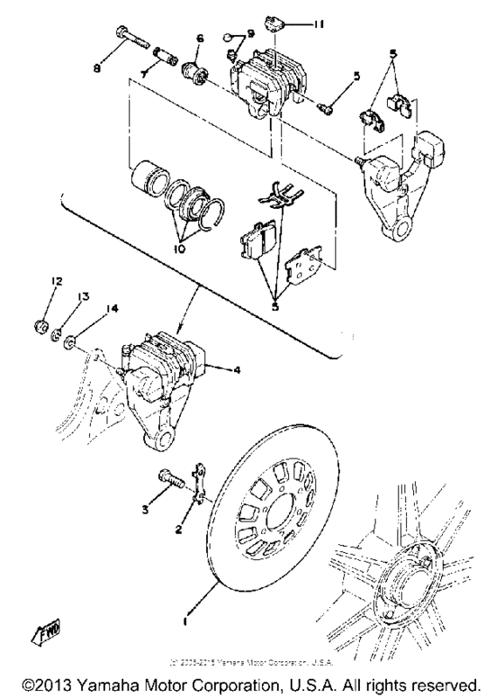 Rear disc brake - caliper