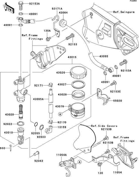 ZX1000 Rear master cylinder(d6f)