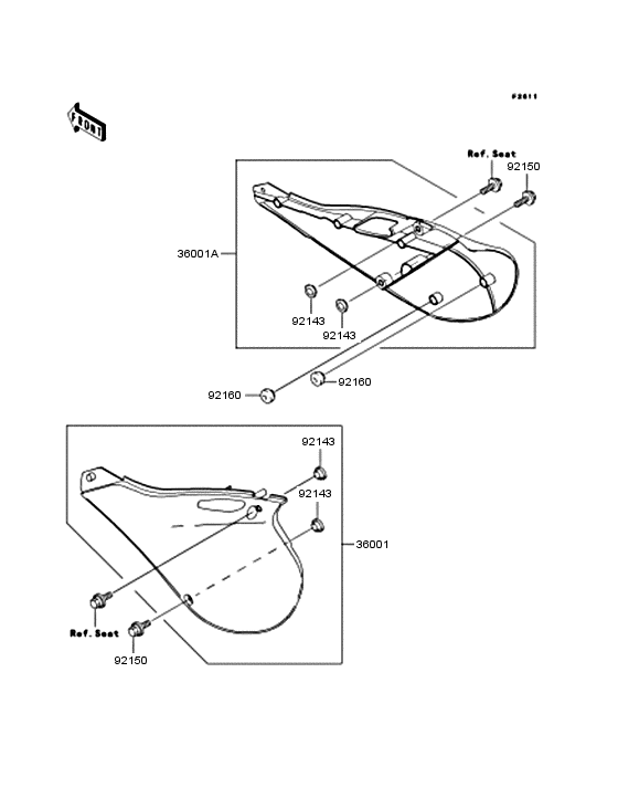 KX125 Боковые обтекатели