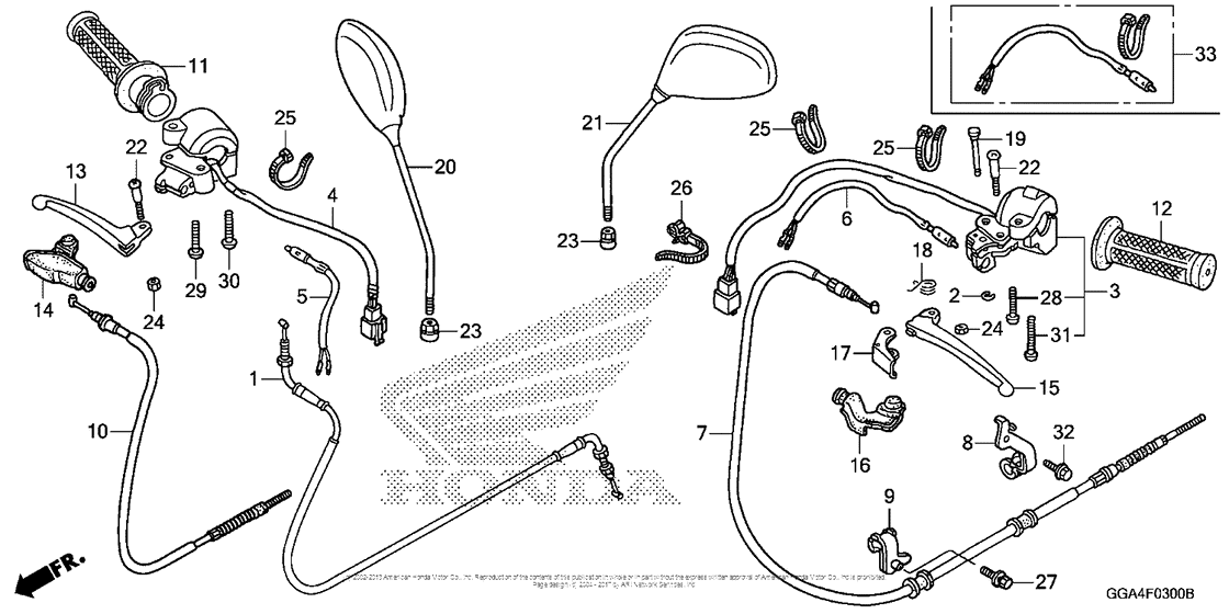 Handle Lever + Switch + Cable