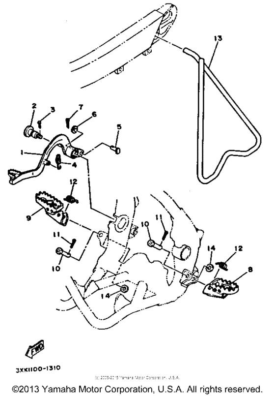 YZ250B1 Подножки