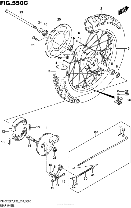 Rear Wheel (Dr-Z125L E33)
