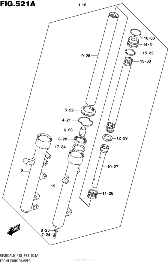 Front Fork Damper (Uh200Al5 P28)
