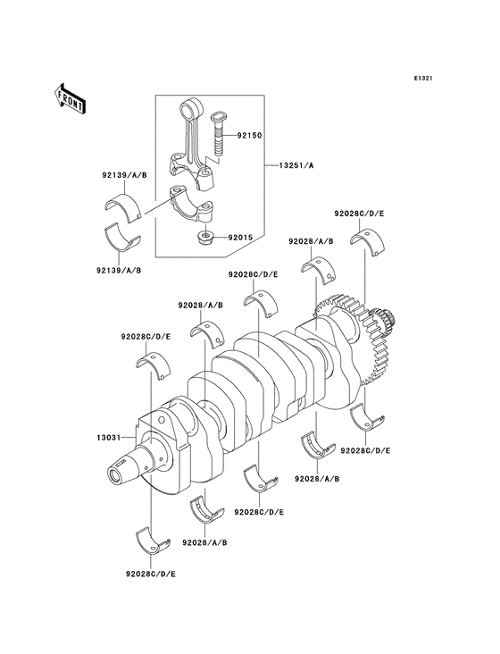 ZX900 Вал коленчатый