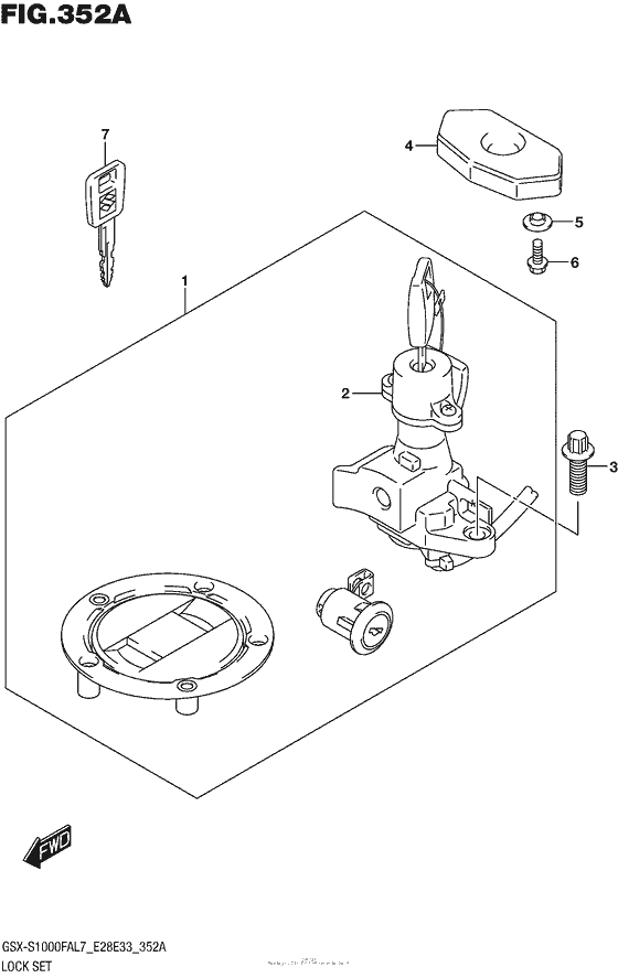Lock Set (Gsx-S1000Fal7 E28)