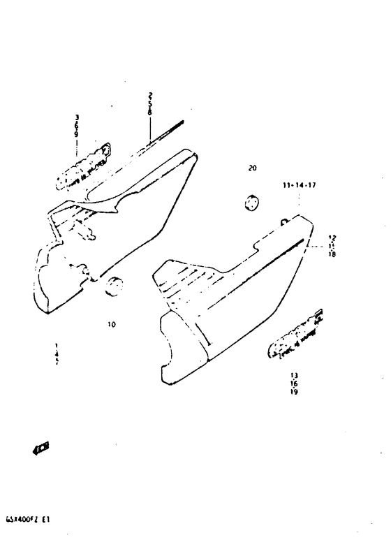 GSX400 Обтекатель задний