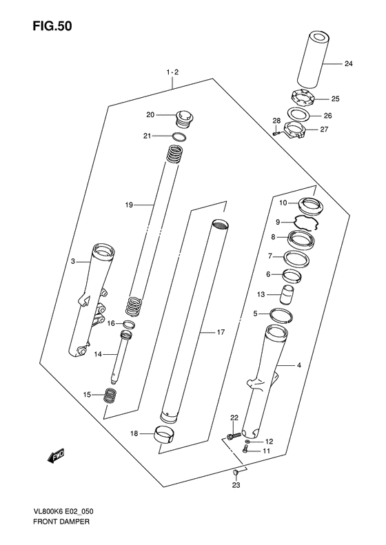 VL800 Передняя вилка