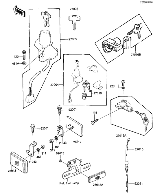 Ignition switch/locks/refectors