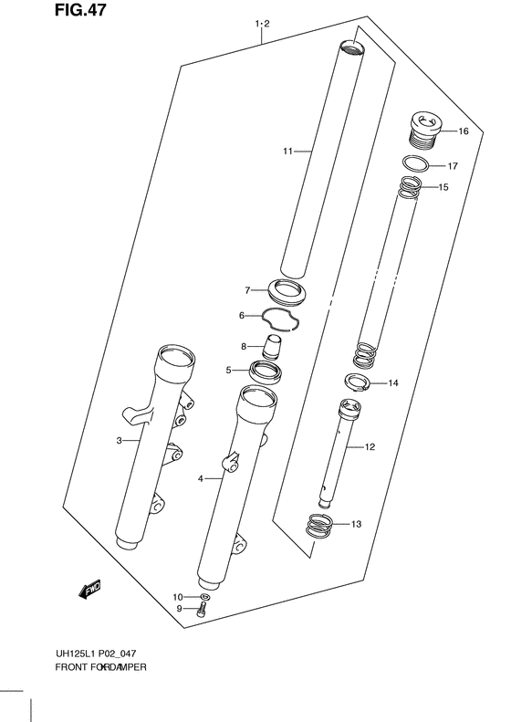 UH125 Демпфер передней вилки