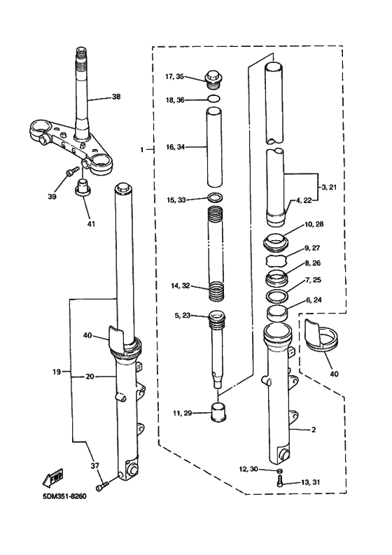 FZS600 Вилка передней оси