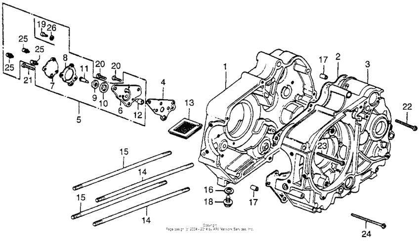 Crankcase + oil pump