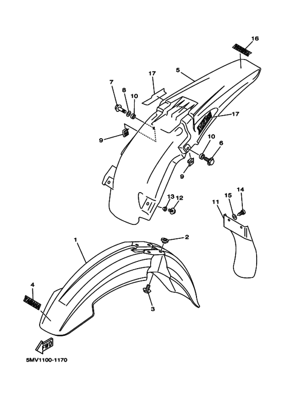YZ125 YZ125N Крыло
