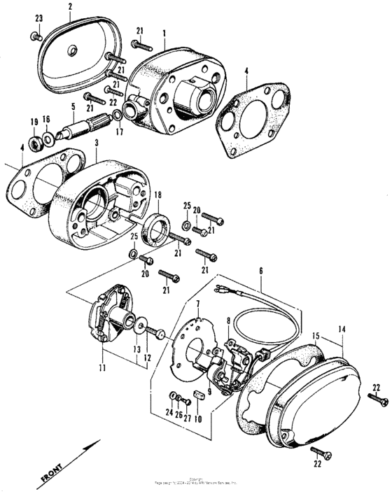 Cylinder head side cover + points + advancer