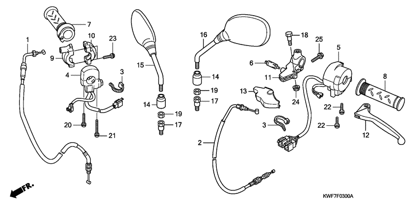 Handle lever/switch/cable