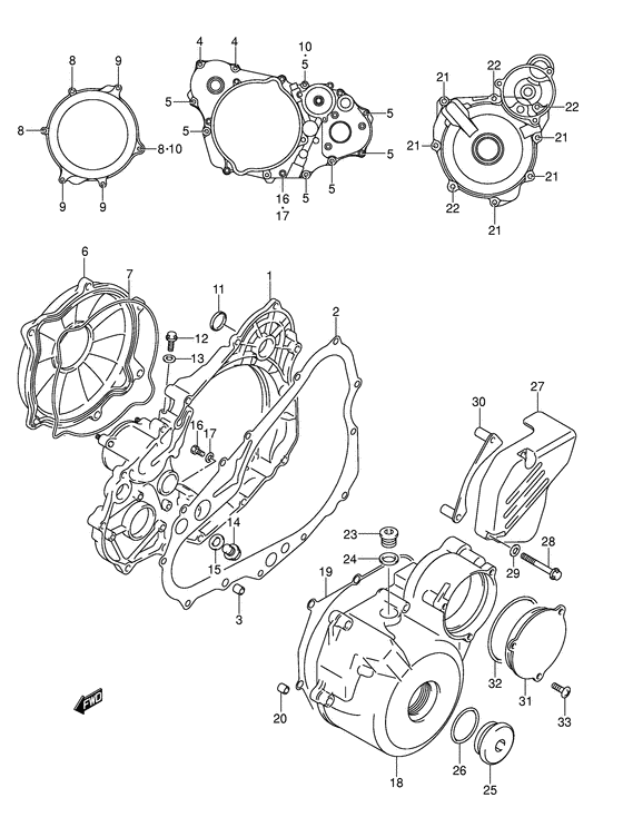 Crankcase cover ass`y  (v