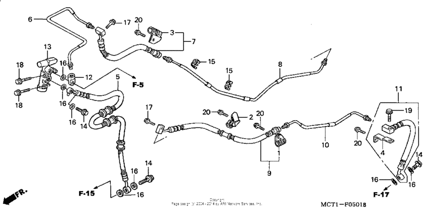 Rear brake pipe (fsc600'02/d'03-'05)