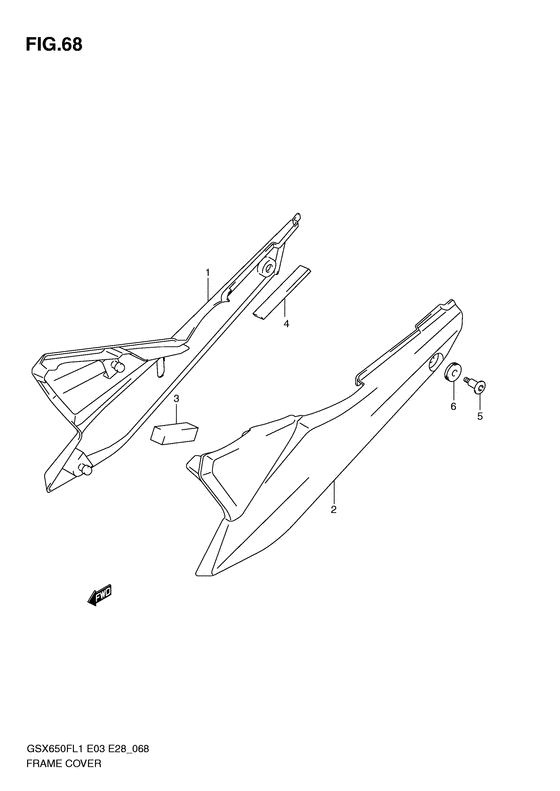 GSX650F (ABS) Обтекатель задний