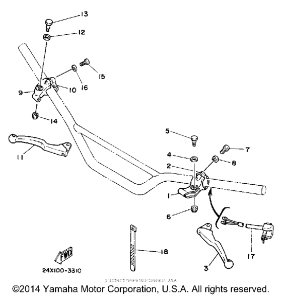 YZ125L Handle switch-lever