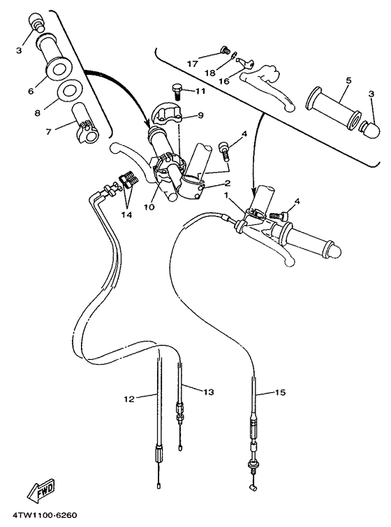 Steering handle. cable