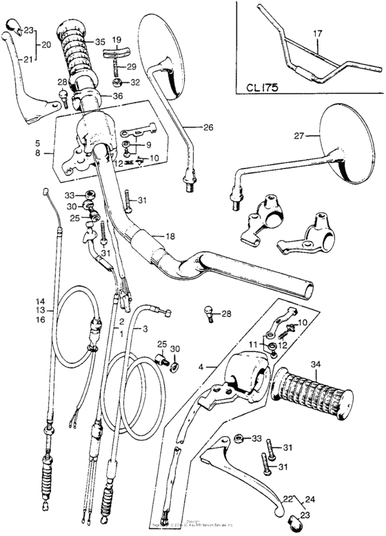 Cb/cl175handlebar + switch