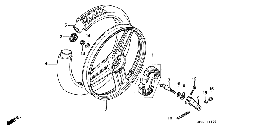 Rear wheel complete assy