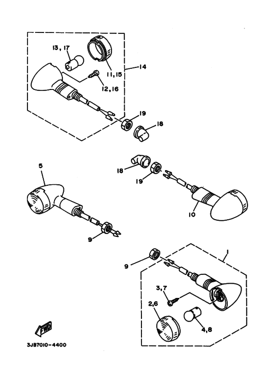 Rear flasher light assy